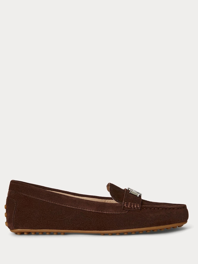 Lauren Ralph Lauren Brown Soft Nappa Suede Loafers - Image 1 of 4 Lauren Ralph Lauren Brown Soft Nappa Suede Loafers - Image 1 of 4