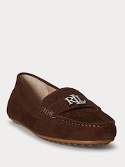 Castanho - Lauren Ralph Lauren Soft Nappa Suede Loafers - Imagem 2 de 4