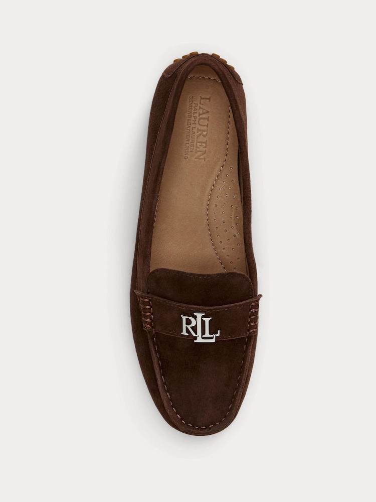 Castanho - Lauren Ralph Lauren Soft Nappa Suede Loafers - Imagem 4 de 4