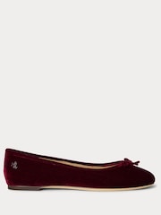 Lauren Ralph Lauren Red Red Jayna Leather Ballet Flats Shoes - Image 1 of 4