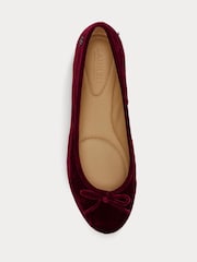 Lauren Ralph Lauren Red Red Jayna Leather Ballet Flats Shoes - Image 4 of 4