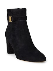Lauren Ralph Lauren Black Suede Heel Ankle Boots - Image 1 of 2