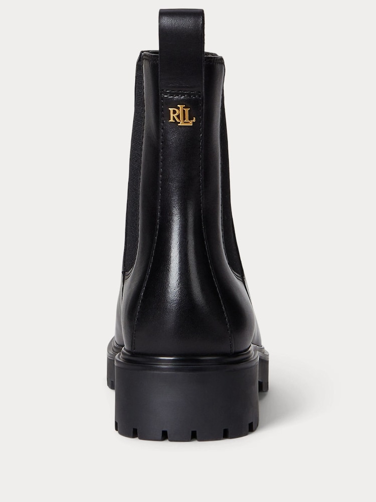 Lauren Ralph Lauren Black Allyson Leather Ankle Chelsea Boots - Image 2 of 4 Lauren Ralph Lauren Black Allyson Leather Ankle Chelsea Boots - Image 2 of 4