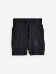 Threadbare Black Floral Embroidered 100% Cotton Sweat Shorts - Image 5 of 5