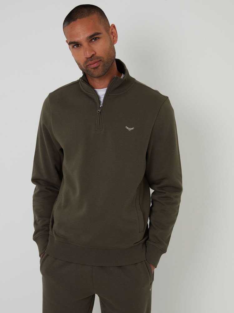 Threadbare Black Quarter Zip Neck Sweatshirts 2 Pack - Image 2 of 5 Threadbare Black Quarter Zip Neck Sweatshirts 2 Pack - Image 2 of 5
