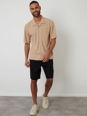 Threadbare Natural Relaxed Fit Textured Mix Short Sleeve Shirt - Image 3 of 4