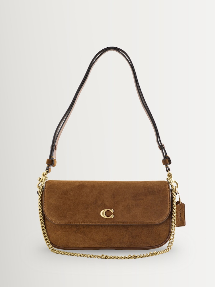 COACH Warm Brown Brook Flap Chain Bag - Image 1 of 1 COACH Warm Brown Brook Flap Chain Bag - Image 1 of 1