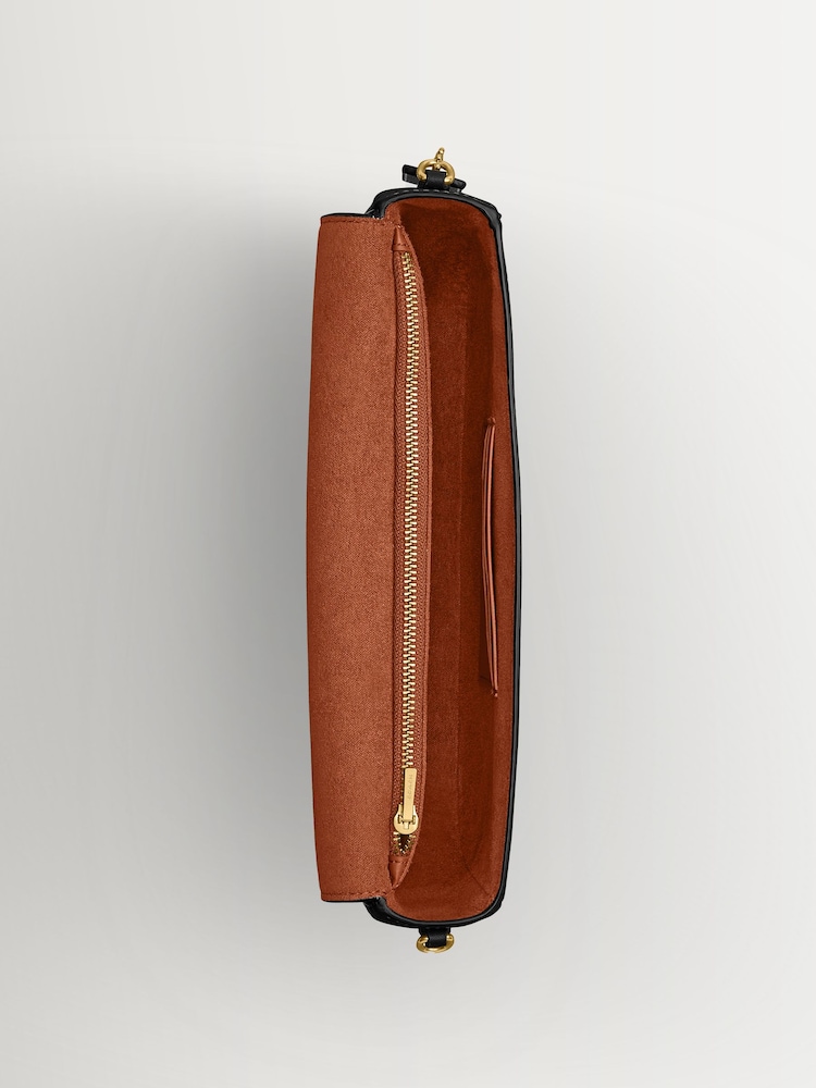 COACH Black Refined Calf Leather Brook Flap Chain Bag - Image 4 of 4 COACH Black Refined Calf Leather Brook Flap Chain Bag - Image 4 of 4