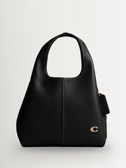 COACH Grey Polished Pebble Leather Lana Shoulder Bag 23 - Image 1 of 4
