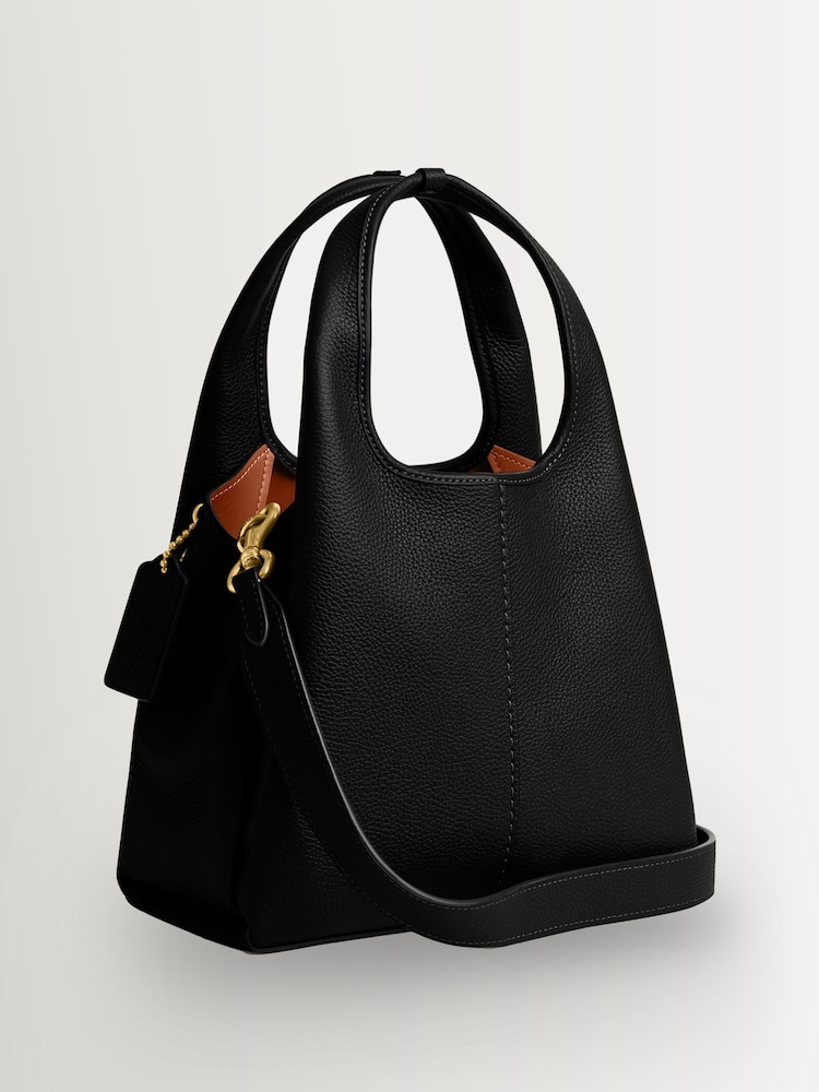 COACH Grey Polished Pebble Leather Lana Shoulder Bag 23 - Image 2 of 4