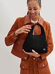 COACH Black Polished Pebble Leather Lana Shoulder Bag 23 - Image 5 of 6