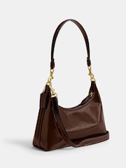 COACH Brown Glazed Leather Juliet Shoulder Bag 25 - Image 2 of 6