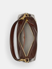 COACH Brown Glazed Leather Juliet Shoulder Bag 25 - Image 3 of 6