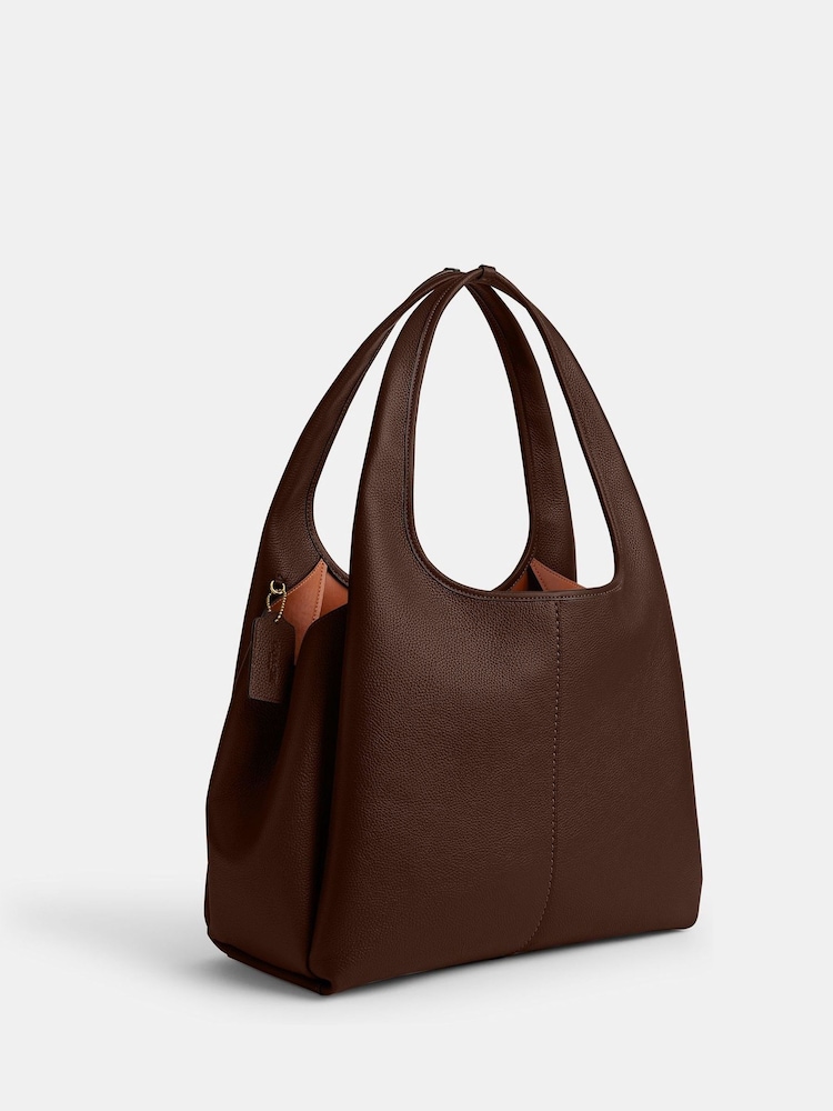 COACH Brown Polished Pebble Leather Lana Shoulder Bag - Image 2 of 6