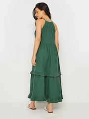 Grün - PixieGirl Petite 100% Cotton Halter Tiered Maxi Dress - Bild 3 von 5
