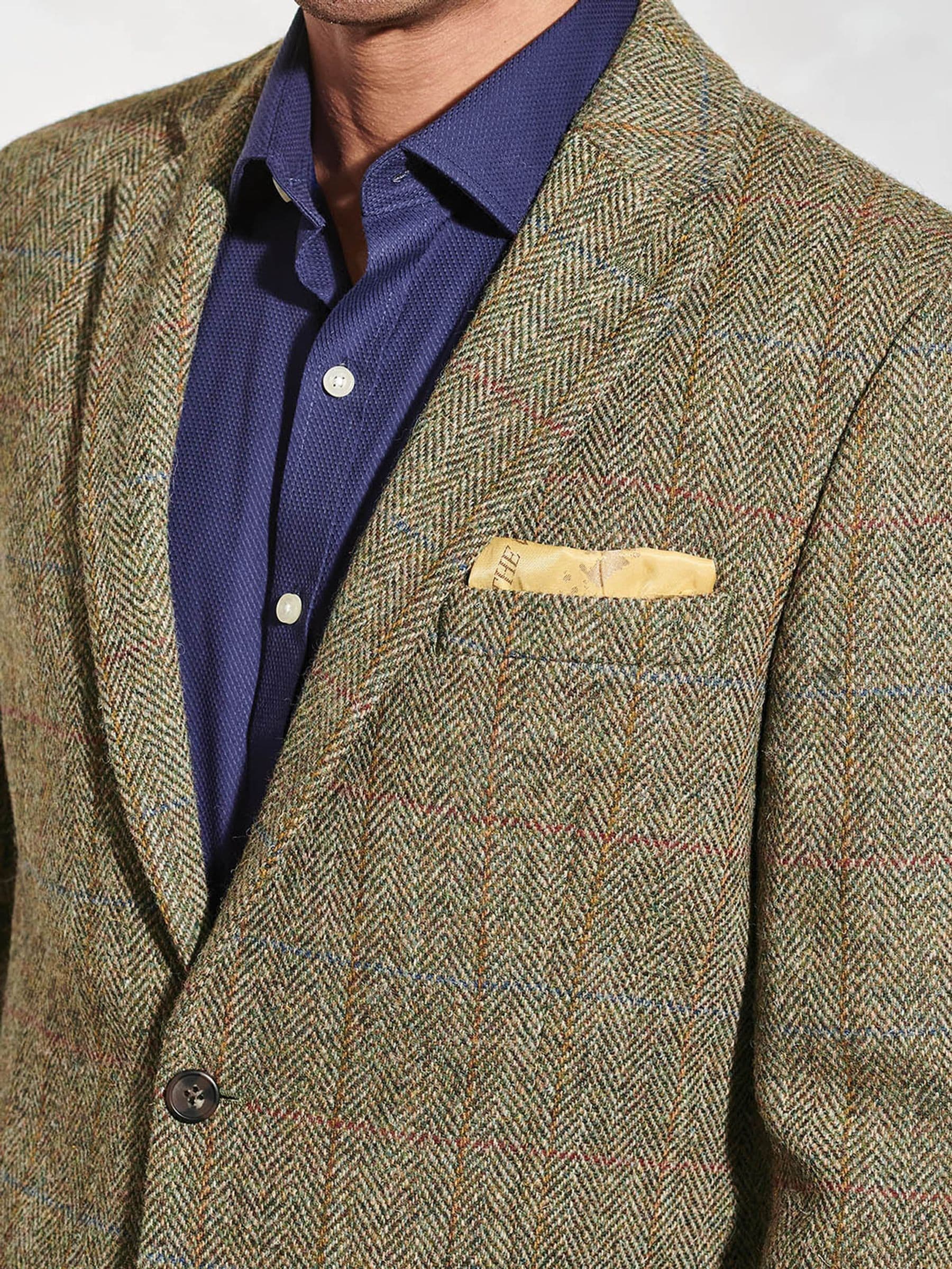 【YZERR着用】 BREATH TWEED CHECK JACKET Buy Brook Taverner Green Regular Fit Harris Tweed® Check Jacket