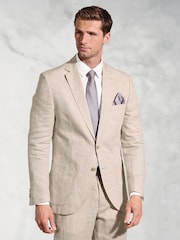 Brook Taverner Natural 100% Linen Suit Jacket - Image 1 of 5