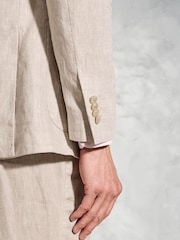 Brook Taverner Natural 100% Linen Suit Jacket - Image 4 of 5