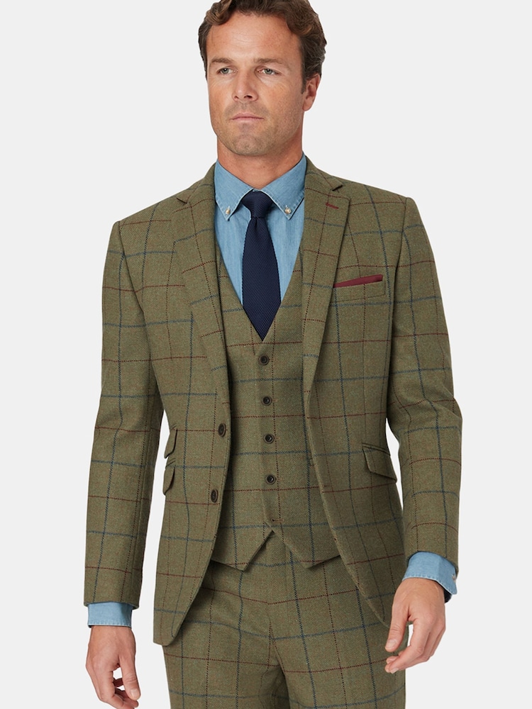 Brook Taverner Green Check Wool Suit Jacket - Image 1 of 5