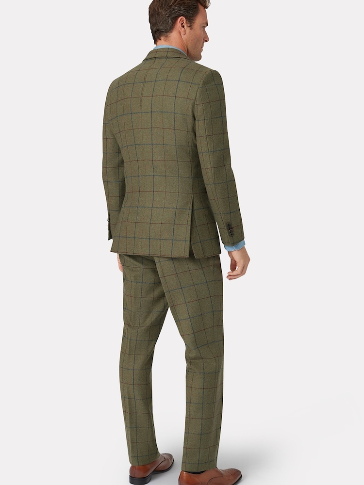 Brook Taverner Green Check Wool Suit Jacket - Image 2 of 5