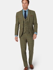 Brook Taverner Green Check Wool Suit Jacket - Image 3 of 5