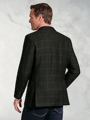 Brook Taverner Black Check Wool Linen Jacket - Image 2 of 5