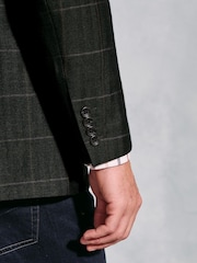 Brook Taverner Black Check Wool Linen Jacket - Image 4 of 5
