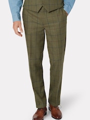 Brook Taverner Green Check Wool Suit Trousers - Image 1 of 2