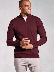 Brook Taverner Red 1/4 Zip Jumper - Image 1 of 3