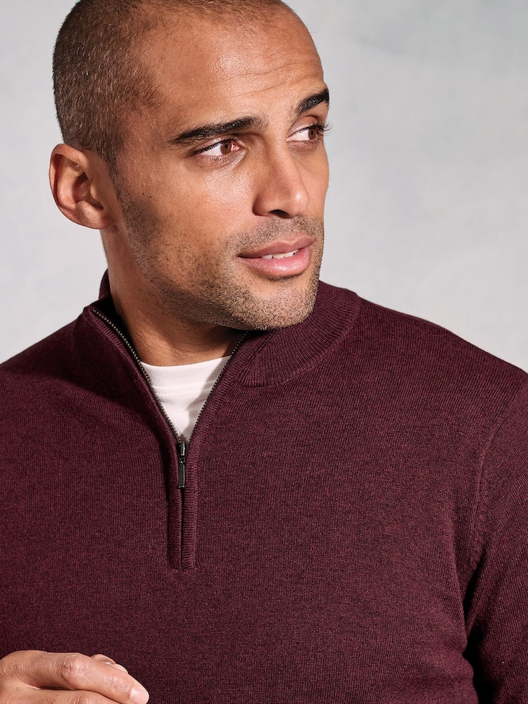 Brook Taverner Red 1/4 Zip Jumper - Image 3 of 3