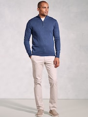 Brook Taverner Blue 1/4 Zip Jumper - Image 3 of 3