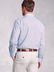 Brook Taverner Blue Dot Fine Stripe Long Sleeve 100% Cotton Shirt - Image 2 of 5