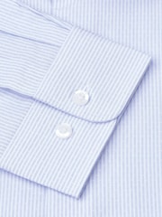 Brook Taverner Blue Dot Fine Stripe Long Sleeve 100% Cotton Shirt - Image 4 of 5
