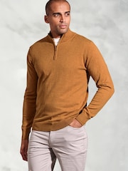 Brook Taverner Yellow 1/4 Zip Jumper - Image 1 of 3