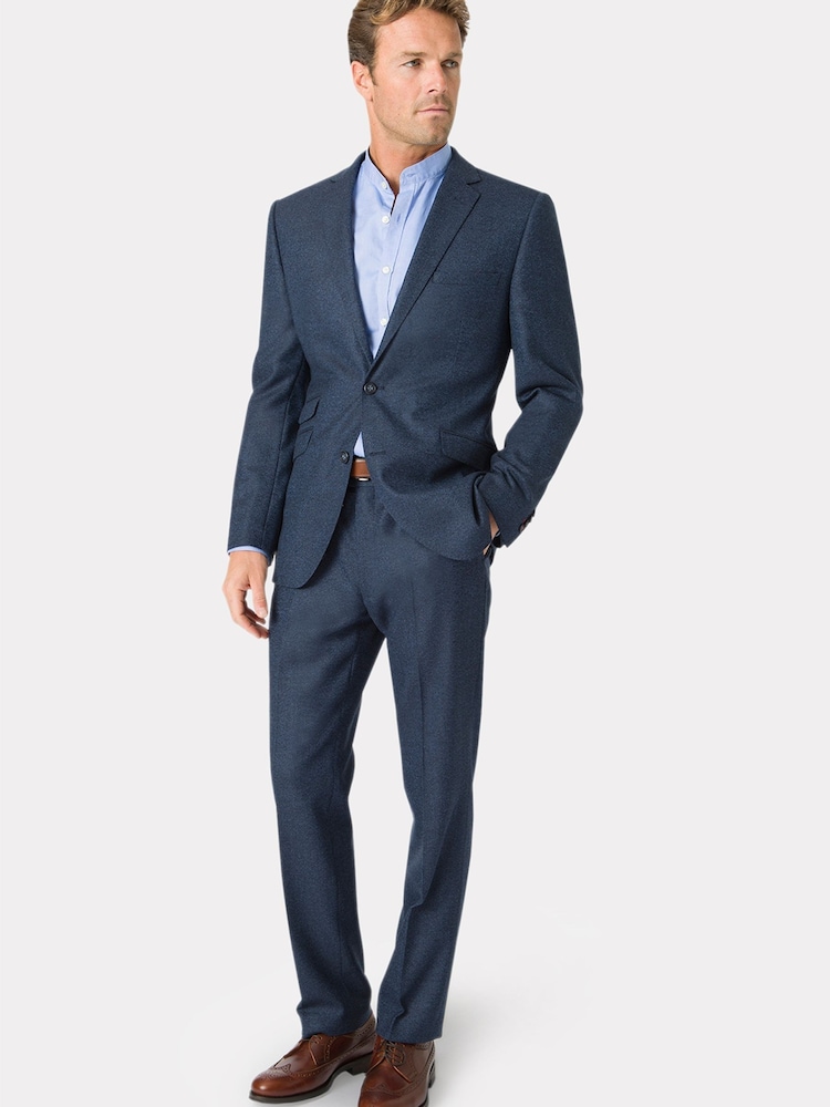 Brook Taverner Blue Donegal Wool Suit Jacket - Image 2 of 5