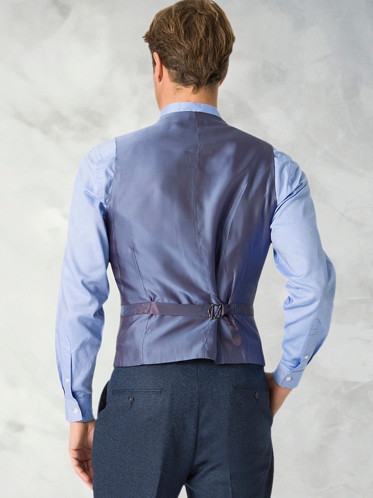 Brook Taverner Blue Donegal Wool Suit Waistcoat - Image 2 of 2