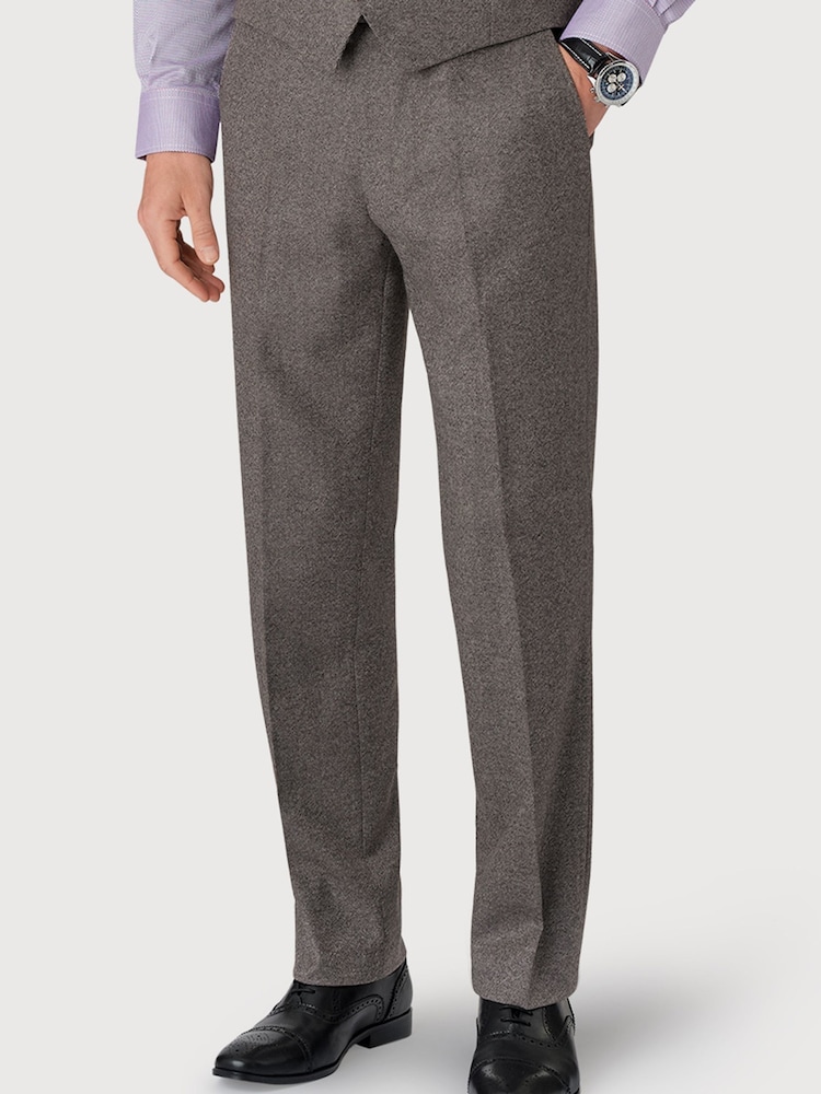 Brook Taverner Grey Donegal Wool Suit Trousers - Image 1 of 2