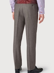 Brook Taverner Grey Donegal Wool Suit Trousers - Image 2 of 2