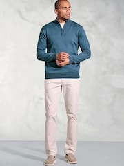 Brook Taverner Blue 1/4 Zip Jumper - Image 2 of 3