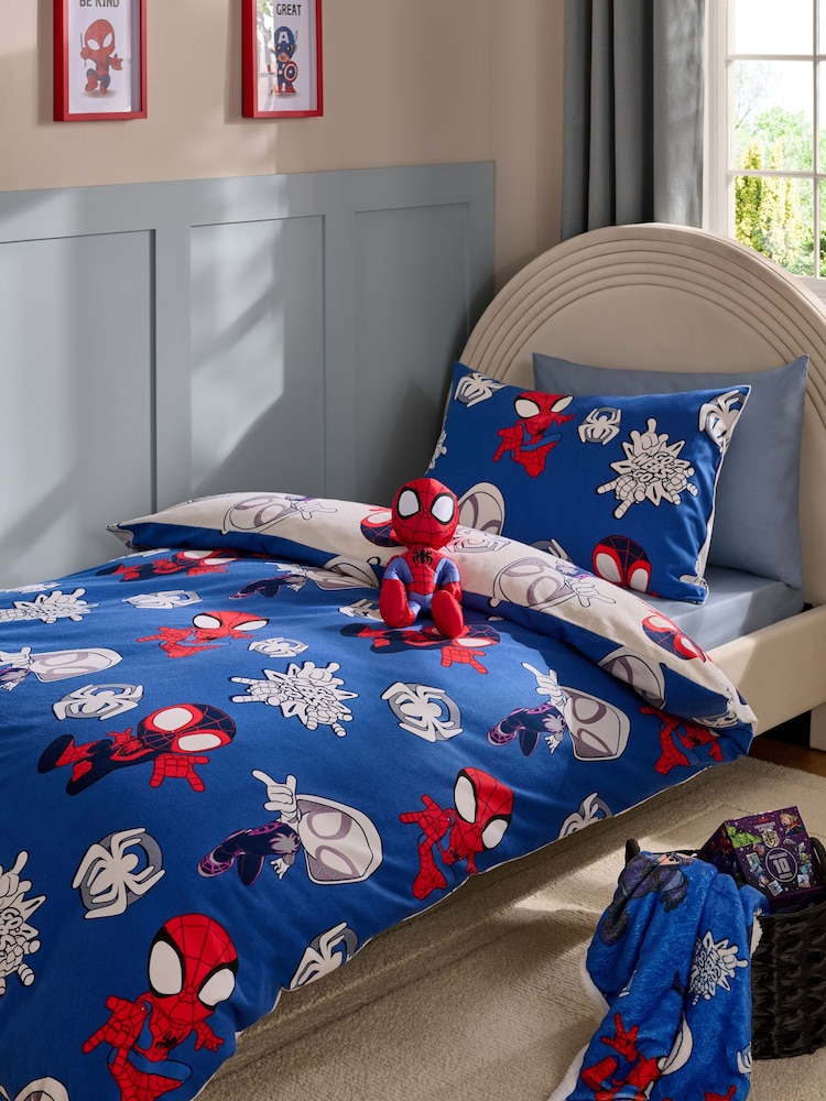 Spidey and Friends Supersoft Brushed Duvet Cover and Pillowcase Set - Image 1 of 4 Spidey and Friends Supersoft Brushed Duvet Cover and Pillowcase Set - Image 1 of 4
