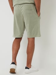 Threadbare Green Towelling Sweat Shorts - Image 2 of 4