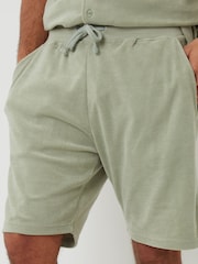 Threadbare Green Towelling Sweat Shorts - Image 4 of 4