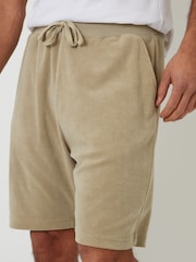 Threadbare Natural Short Towelling Revere Collar Short Sleeve Shirt - Image 3 of 4