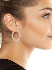 AllSaints Gold Tone Pearl Hoop Earrings - Image 1 of 4