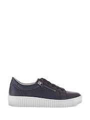 Gabor Blue Wisdom Leather Trainers - Image 1 of 5