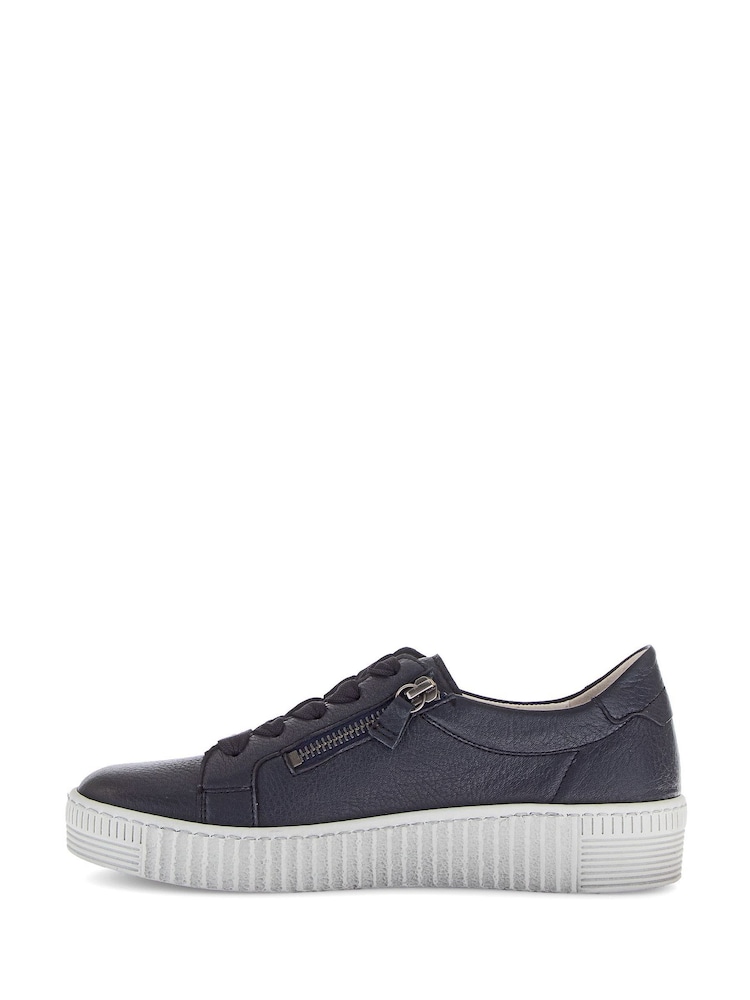 Gabor Blue Wisdom Leather Trainers - Image 2 of 5