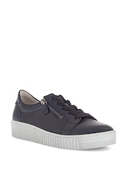Gabor Blue Wisdom Leather Trainers - Image 3 of 5