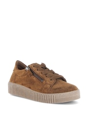 Gabor Wisdom Cognac Suede Brown Trainers - Image 3 of 5