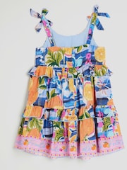 River Island Blue Girls Printed Tiered Dress - Image 2 of 4
