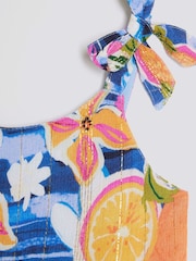 River Island Blue Girls Printed Tiered Dress - Image 3 of 4